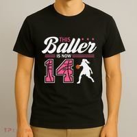 This Baller Is Now 14 Year Old Basketball 14th Birthday T-Shirt thumb 3