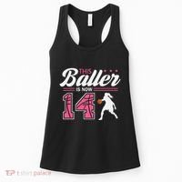 This Baller Is Now 14 Year Old Basketball 14th Birthday Women's Tank Top thumb 0