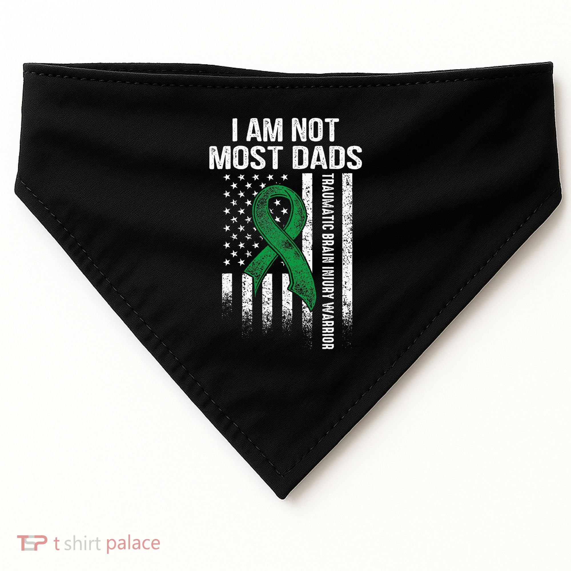 Traumatic Brain Injury Survivor Most Dads TBI Warrior USA-Made Doggie Bandana
