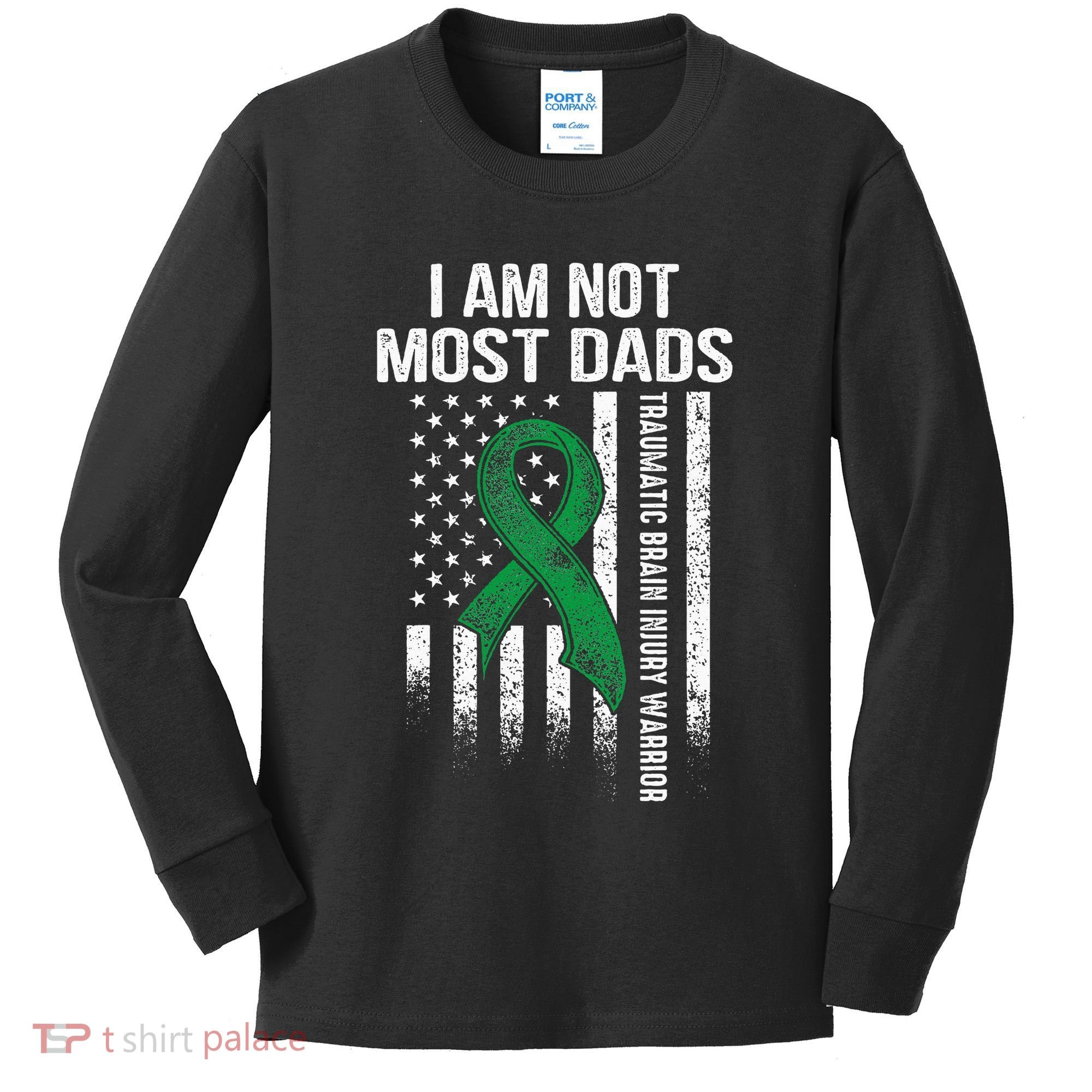 Traumatic Brain Injury Survivor Most Dads TBI Warrior Kids Long Sleeve Shirt