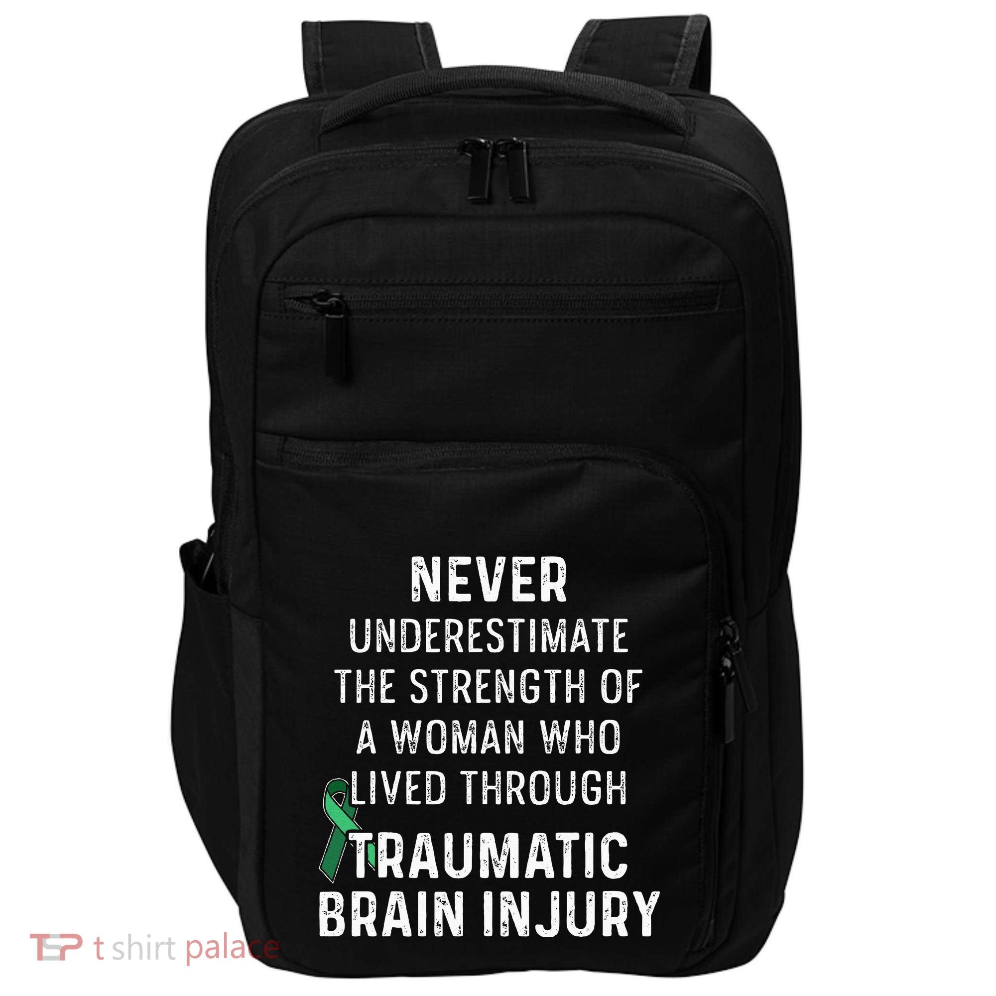 Traumatic Brain Injury Survivor Strength TBI Warrior Impact Tech Backpack