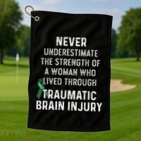 Traumatic Brain Injury Survivor Strength TBI Warrior Golf Towel thumb 1