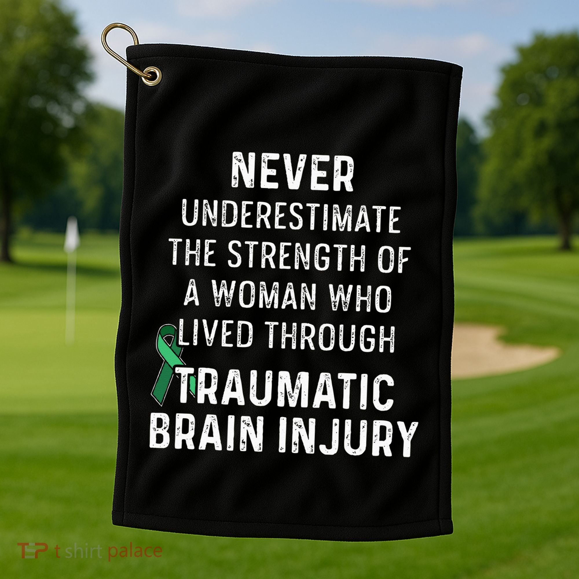 Traumatic Brain Injury Survivor Strength TBI Warrior Golf Towel
