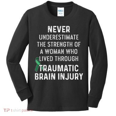 Traumatic Brain Injury Survivor Strength TBI Warrior Kids Long Sleeve Shirt