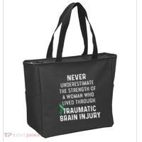 Traumatic Brain Injury Survivor Strength TBI Warrior Tote Bag thumb 2