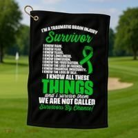 Traumatic Brain Injury Survivor Support TBI Survivor Golf Towel thumb 1