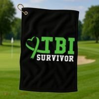 Traumatic Brain Injury TBI Survivor Golf Towel thumb 1