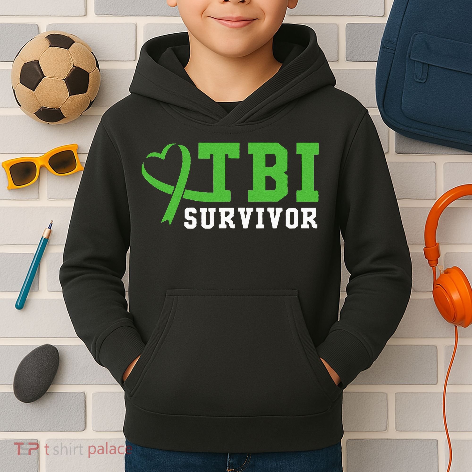 Traumatic Brain Injury TBI Survivor Kids Hoodie