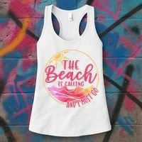 The Beach Is Calling And I Must Go Women's Tank Top thumb 3