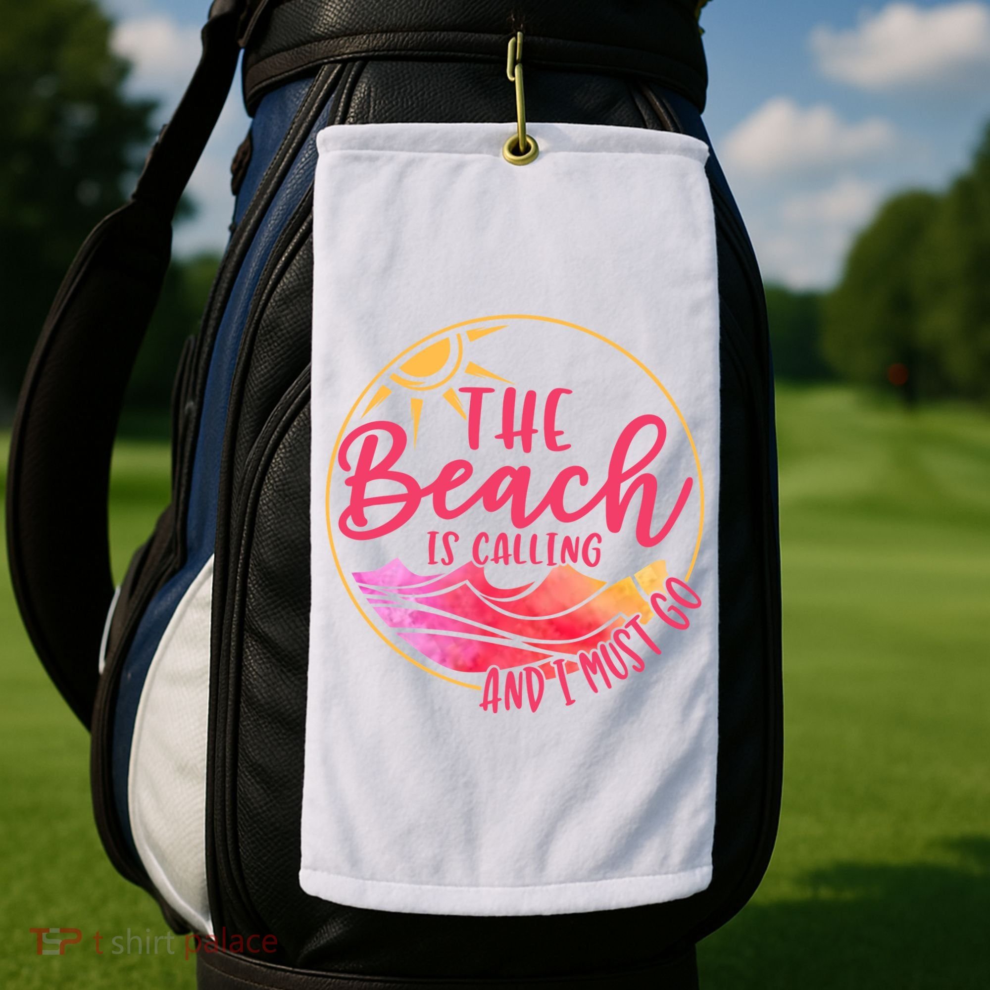 The Beach Is Calling And I Must Go Golf Towel