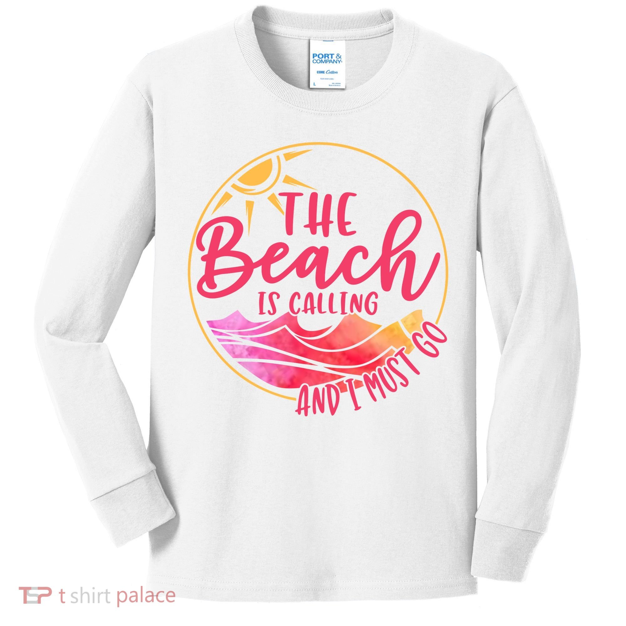 The Beach Is Calling And I Must Go Kids Long Sleeve Shirt