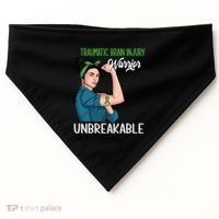 Traumatic Brain Injury Awareness Warrior Unbreakable Gift USA-Made Doggie Bandana thumb 0