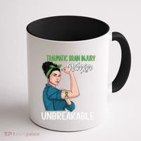 Traumatic Brain Injury Awareness Warrior Unbreakable Gift Coffee Mug thumb 1