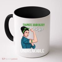Traumatic Brain Injury Awareness Warrior Unbreakable Gift Coffee Mug thumb 0