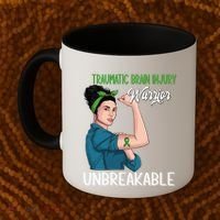 Traumatic Brain Injury Awareness Warrior Unbreakable Gift Coffee Mug thumb 2