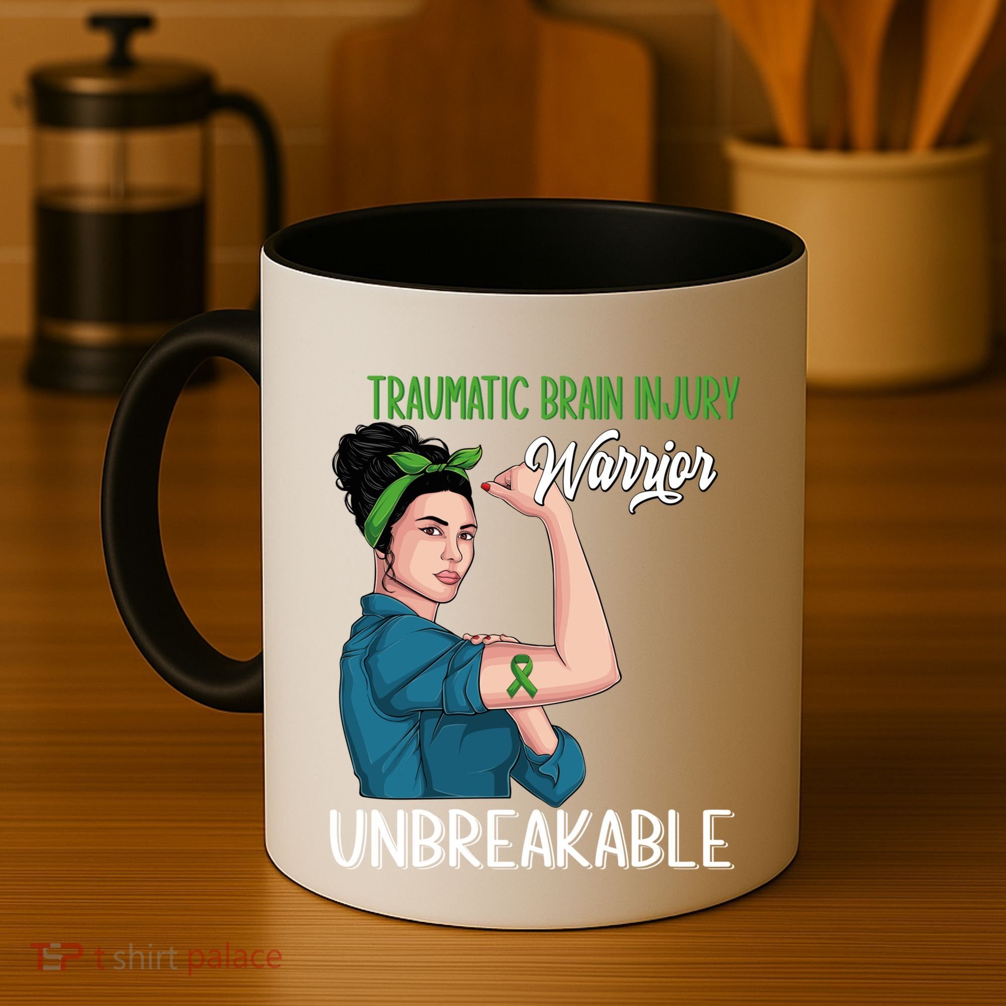 Traumatic Brain Injury Awareness Warrior Unbreakable Gift Coffee Mug
