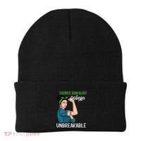 Traumatic Brain Injury Awareness Warrior Unbreakable Gift Beanie thumb 0