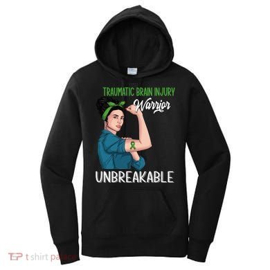 Traumatic Brain Injury Awareness Warrior Unbreakable Gift Women's Hoodie