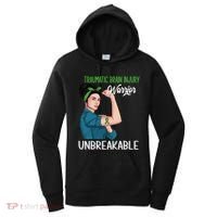 Traumatic Brain Injury Awareness Warrior Unbreakable Gift Women's Hoodie thumb 0