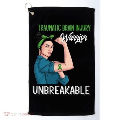 Traumatic Brain Injury Awareness Warrior Unbreakable Gift Golf Towel