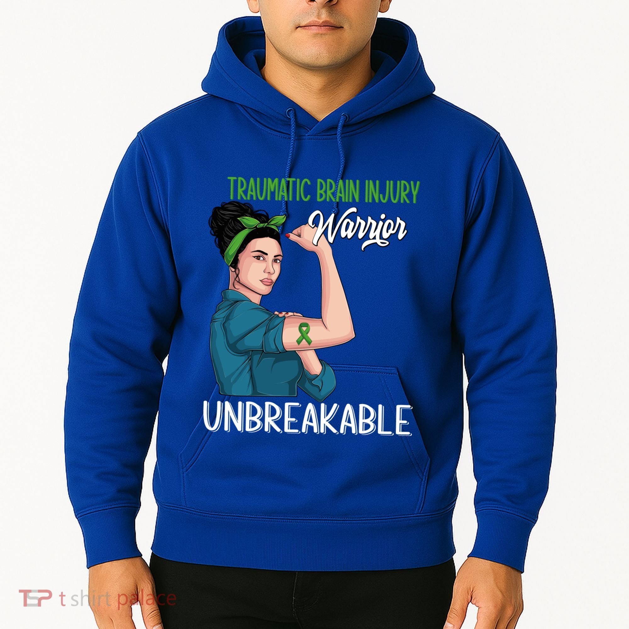 Traumatic Brain Injury Awareness Warrior Unbreakable Gift Hoodie