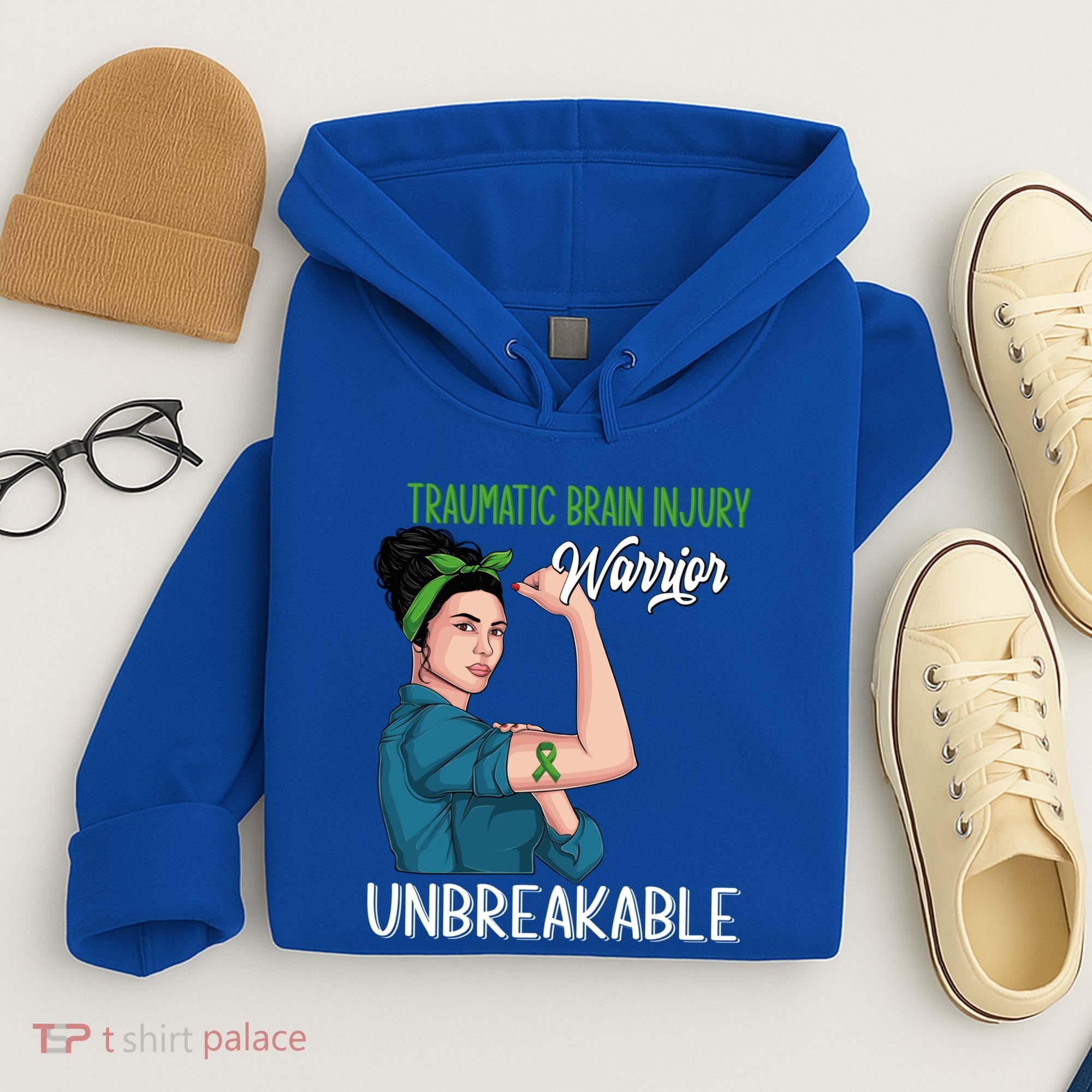 Traumatic Brain Injury Awareness Warrior Unbreakable Gift Hoodie