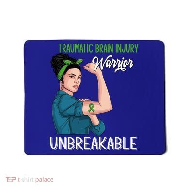 Traumatic Brain Injury Awareness Warrior Unbreakable Gift Mousepad