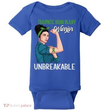 Traumatic Brain Injury Awareness Warrior Unbreakable Gift Baby Bodysuit