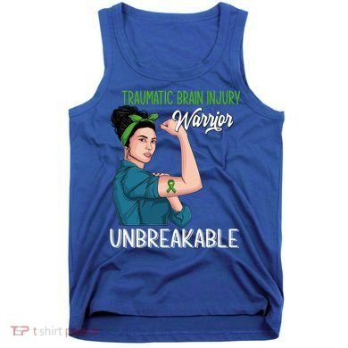 Traumatic Brain Injury Awareness Warrior Unbreakable Gift Tank Top