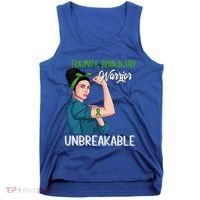 Traumatic Brain Injury Awareness Warrior Unbreakable Gift Tank Top thumb 0