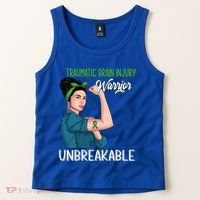 Traumatic Brain Injury Awareness Warrior Unbreakable Gift Tank Top thumb 2