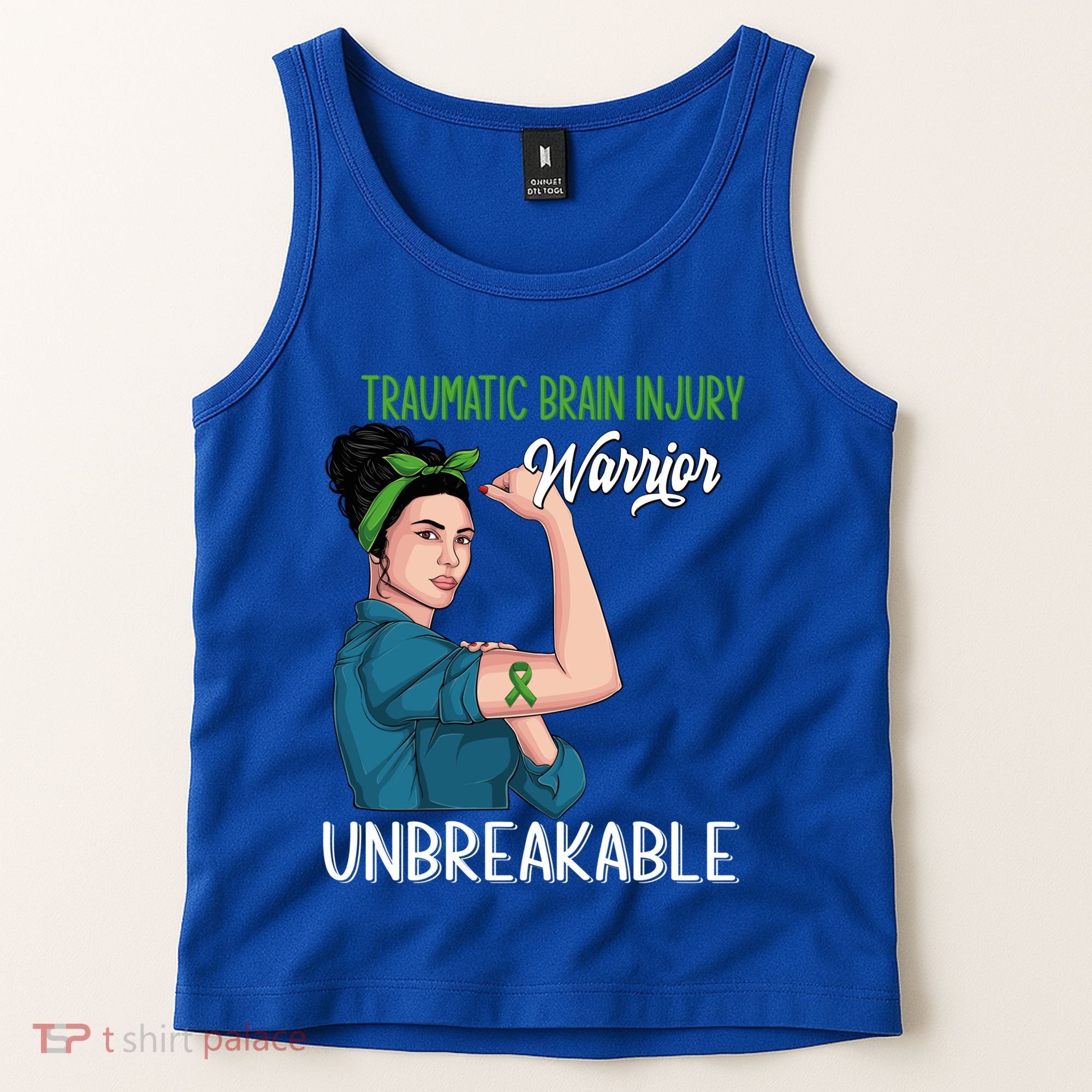 Traumatic Brain Injury Awareness Warrior Unbreakable Gift Tank Top