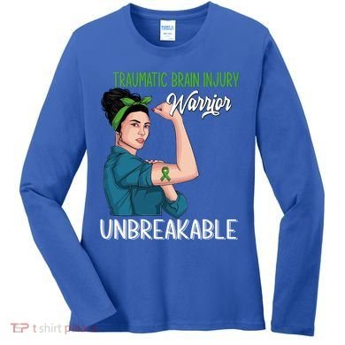 Traumatic Brain Injury Awareness Warrior Unbreakable Gift Women's Long Sleeve Shirt