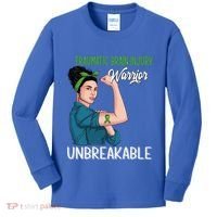 Traumatic Brain Injury Awareness Warrior Unbreakable Gift Kids Long Sleeve Shirt thumb 0