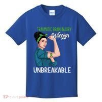 Traumatic Brain Injury Awareness Warrior Unbreakable Gift Kids T-Shirt thumb 0