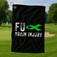 Traumatic Brain Injury Awareness Fu Traumatic Brain Injury Golf Towel thumb 1