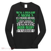 Traumatic Brain Injury Awareness Ribbon Mom Tbi Gift Long Sleeve Shirt thumb 0