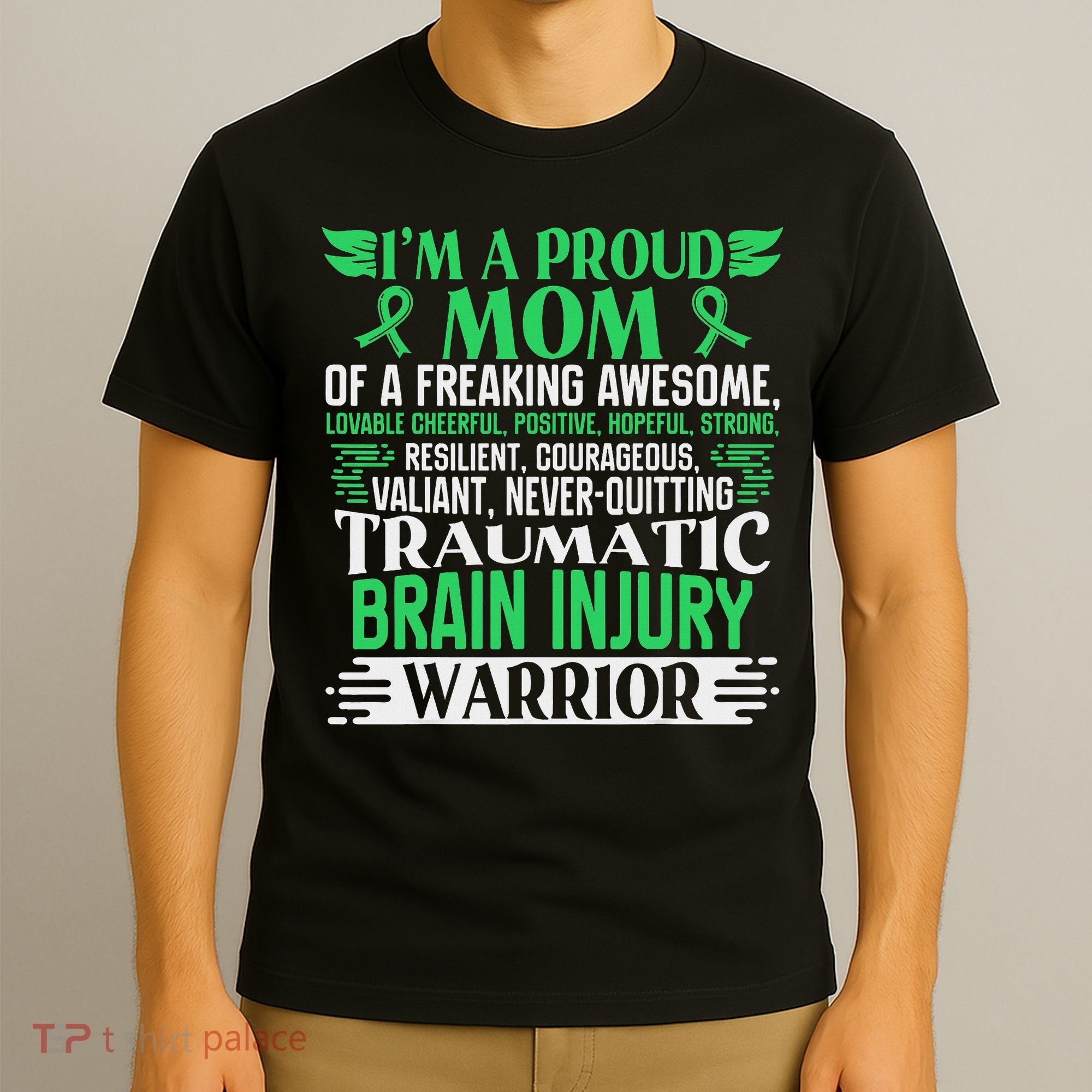 Traumatic Brain Injury Awareness Ribbon Mom Tbi Gift T-Shirt