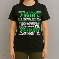 Traumatic Brain Injury Awareness Ribbon Mom Tbi Gift T-Shirt thumb 4