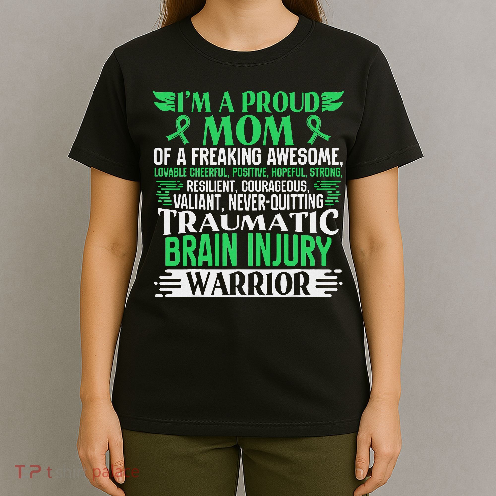 Traumatic Brain Injury Awareness Ribbon Mom Tbi Gift T-Shirt