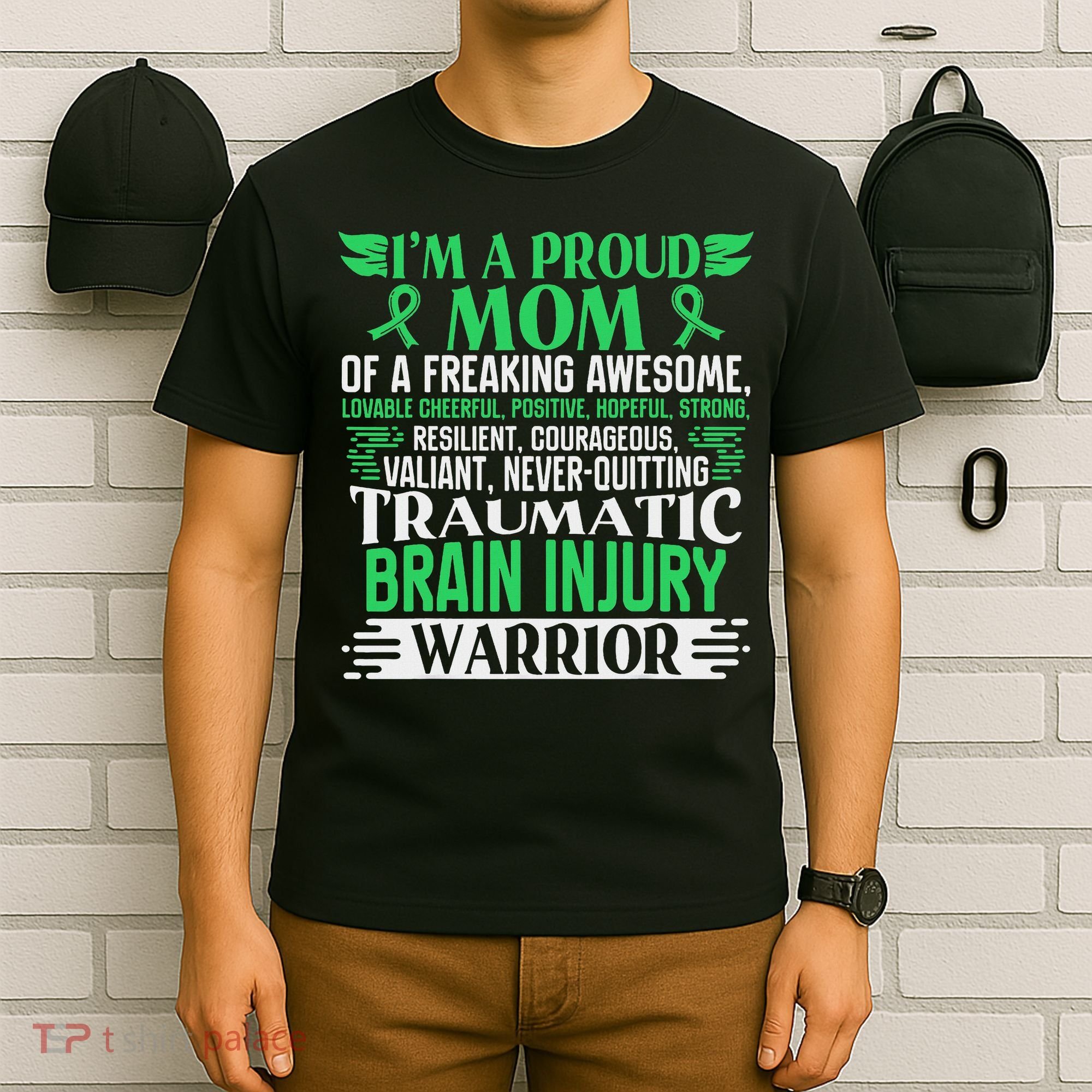 Traumatic Brain Injury Awareness Ribbon Mom Tbi Gift T-Shirt