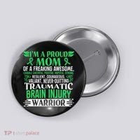 Traumatic Brain Injury Awareness Ribbon Mom Tbi Gift Button thumb 0