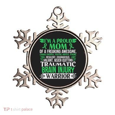 Traumatic Brain Injury Awareness Ribbon Mom Tbi Gift Ornament