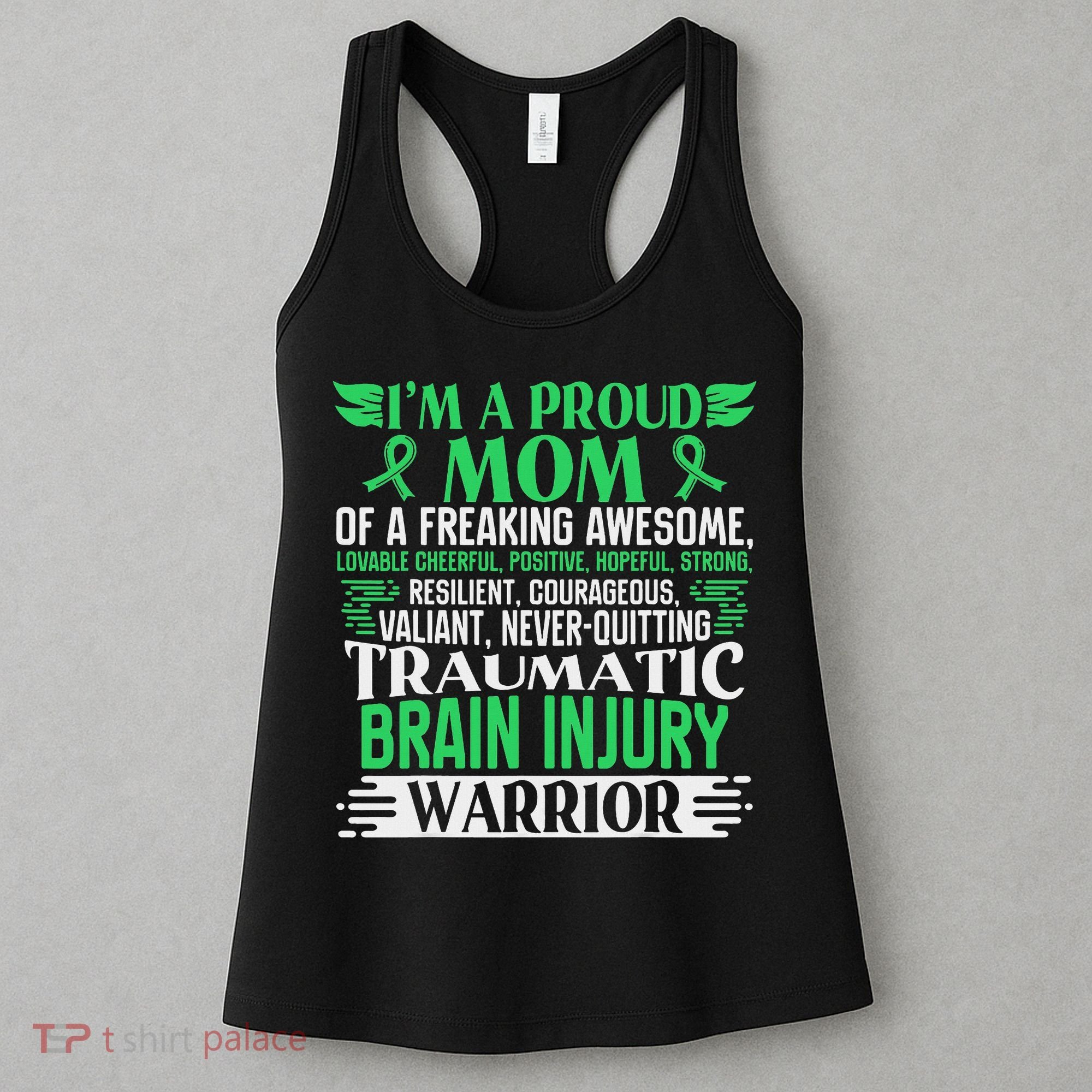 Traumatic Brain Injury Awareness Ribbon Mom Tbi Gift Women's Tank Top