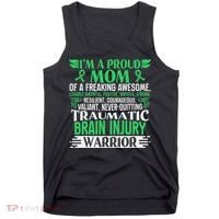 Traumatic Brain Injury Awareness Ribbon Mom Tbi Gift Tank Top thumb 0