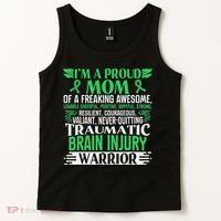 Traumatic Brain Injury Awareness Ribbon Mom Tbi Gift Tank Top thumb 2