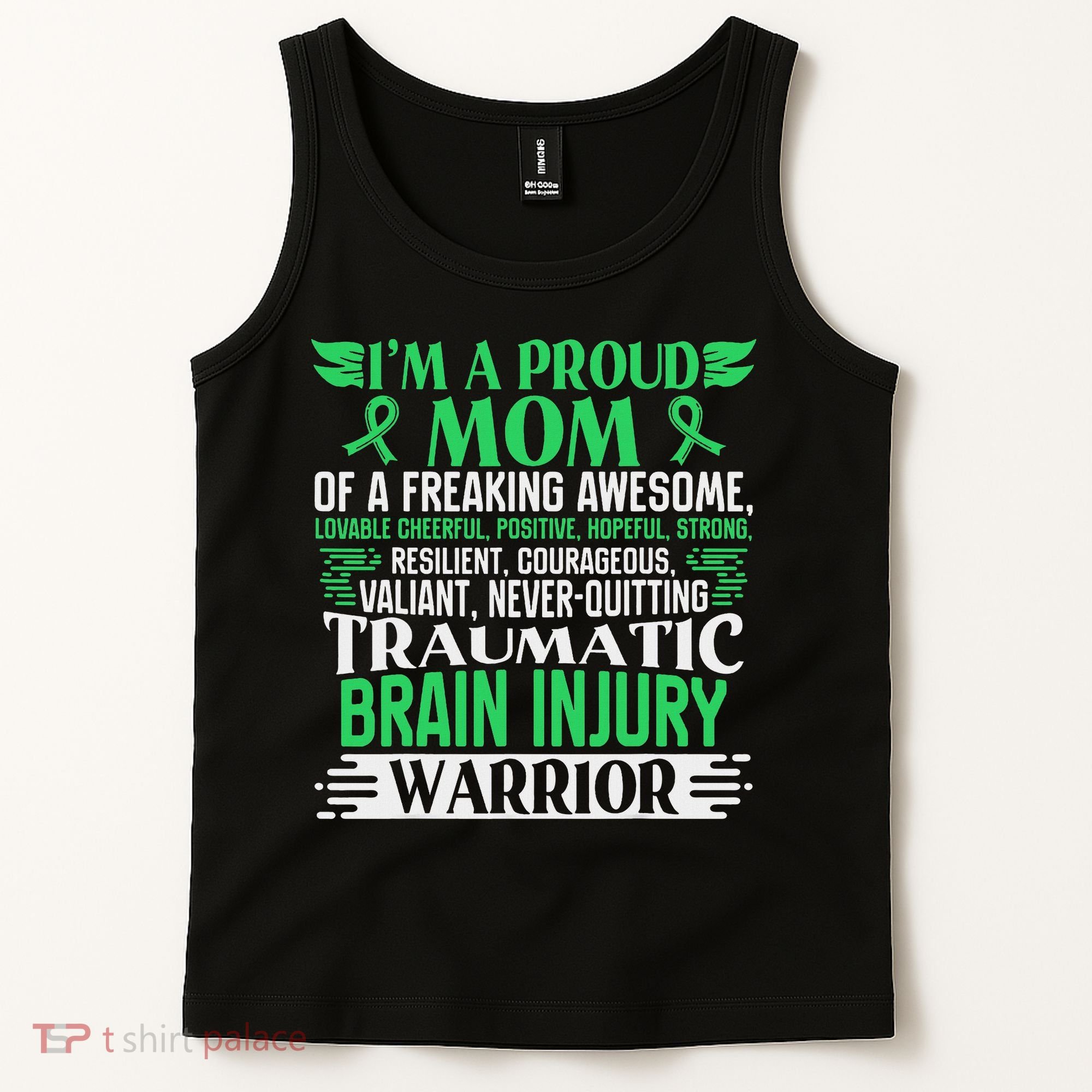 Traumatic Brain Injury Awareness Ribbon Mom Tbi Gift Tank Top