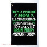 Traumatic Brain Injury Awareness Ribbon Mom Tbi Gift Golf Towel thumb 0