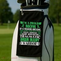 Traumatic Brain Injury Awareness Ribbon Mom Tbi Gift Golf Towel thumb 2