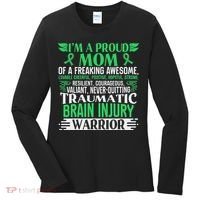 Traumatic Brain Injury Awareness Ribbon Mom Tbi Gift Women's Long Sleeve Shirt thumb 0